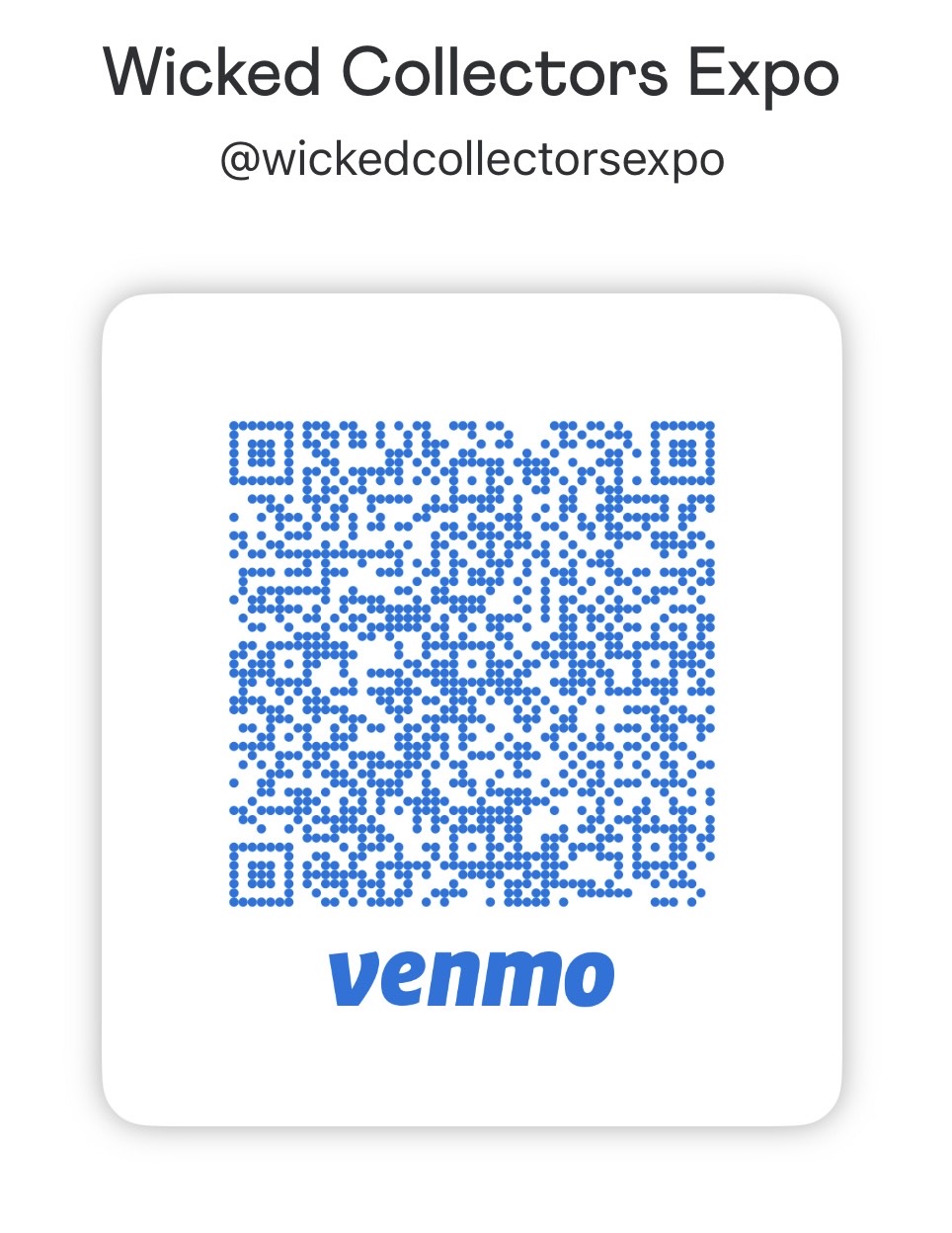 Wicked Collectors Expo - Venmo QR Code
