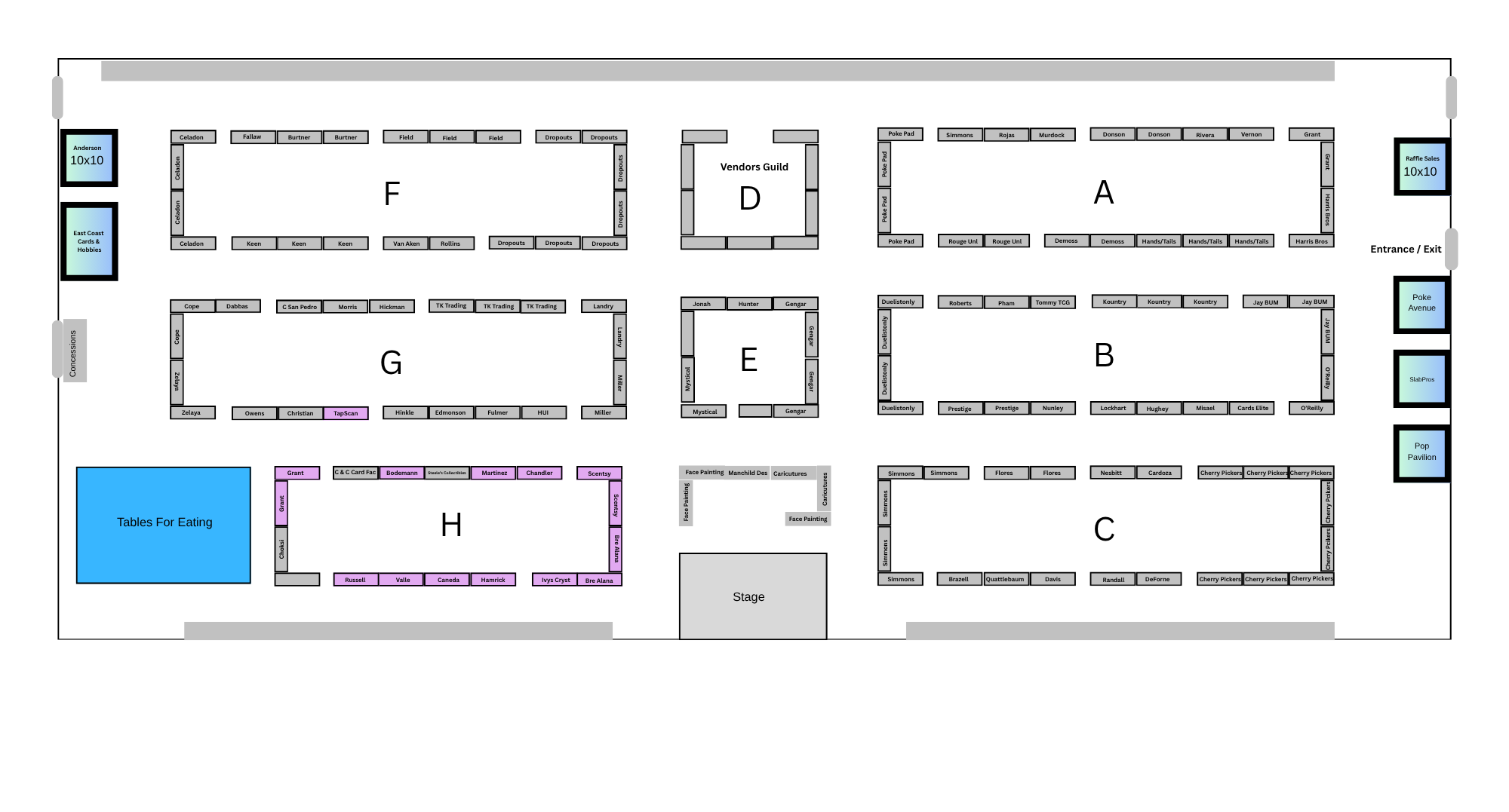 Wicked Collectors Expo Vendor Booth Layout